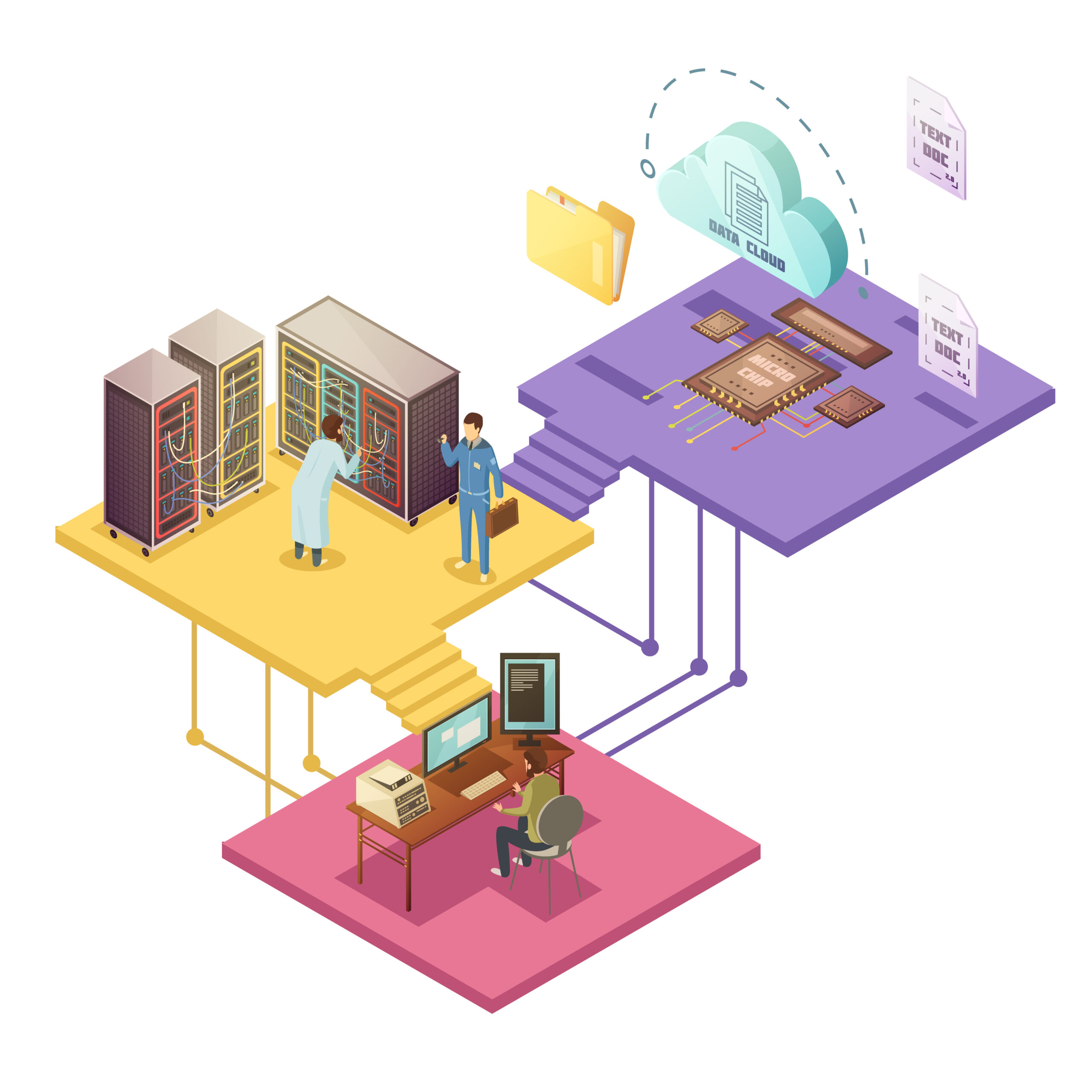 datacenter isometric illustration