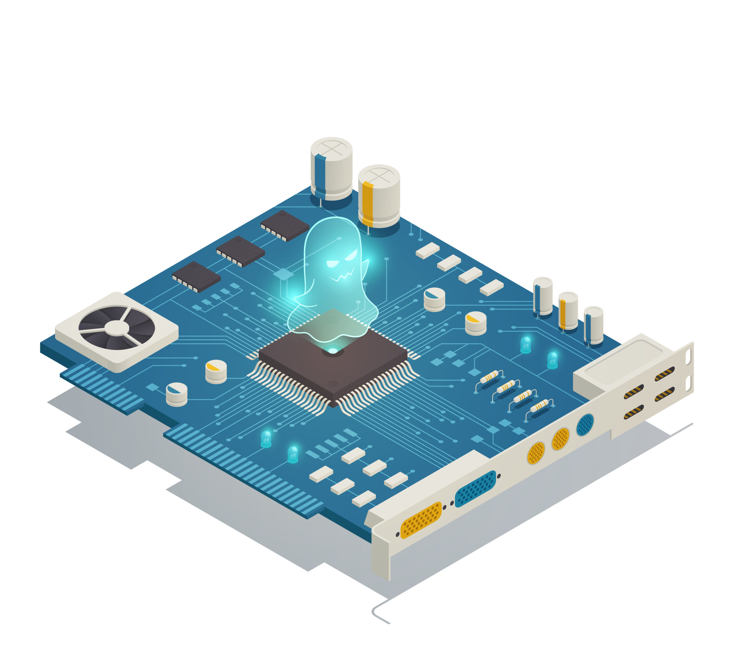 hardware bug isometric composition