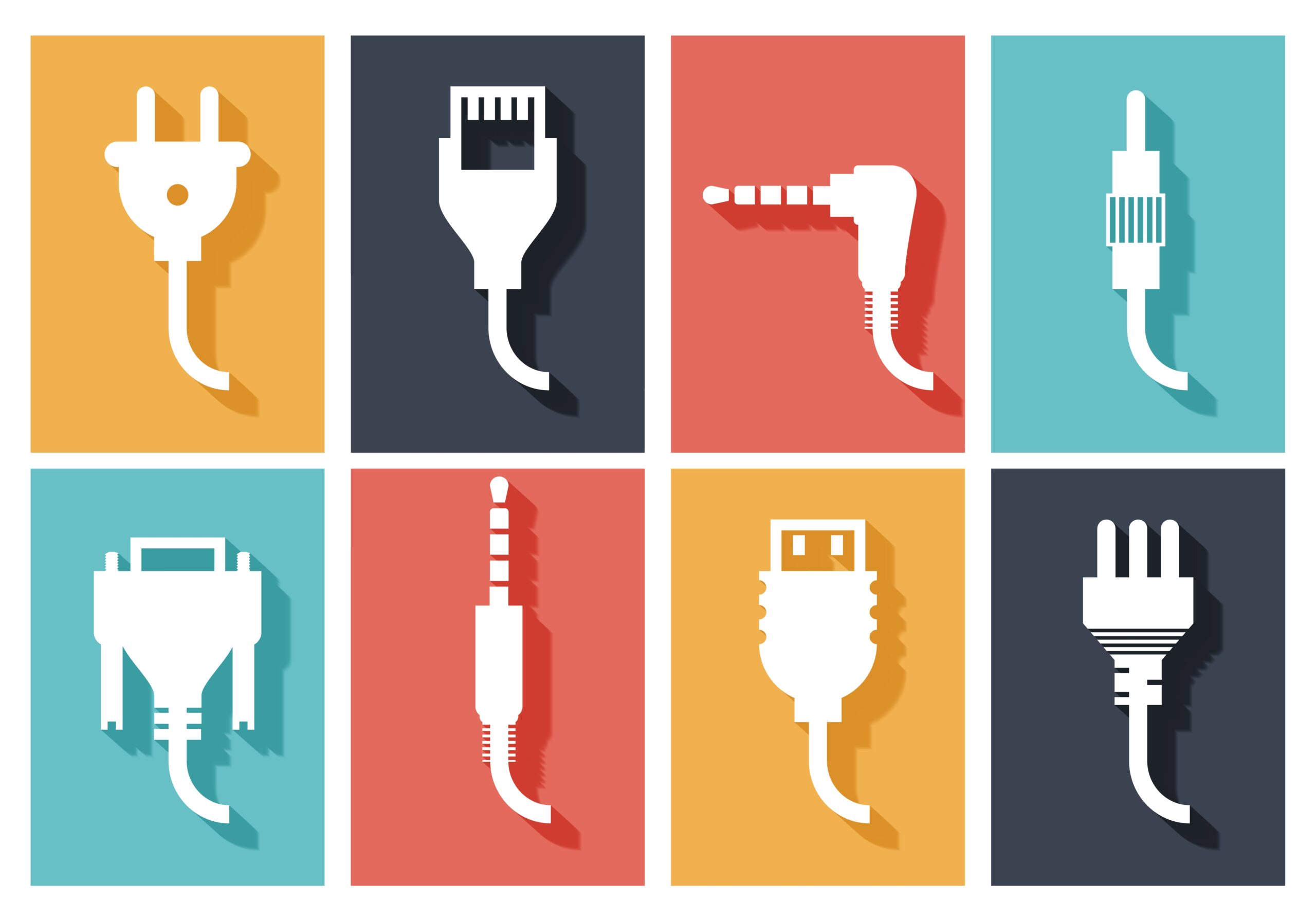 electric plug flat icons electric plug flat icons